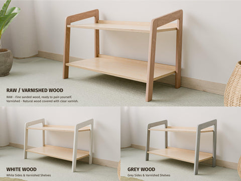 Small Wooden Storage Shelf for Kids – Two-Level Design