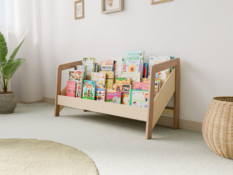 Low Wide Kids' Bookshelf – Front Facing Display