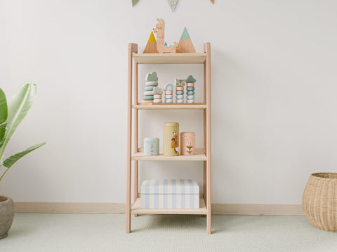 Tall Narrow Wooden Storage Shelf for Kids – Compact Design