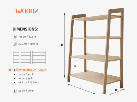 Children's Large Wooden Shelf – Spacious Storage Unit