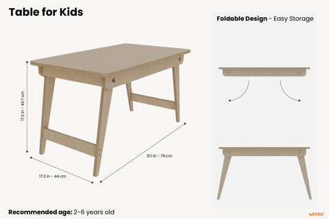 Foldable Kids Table and Chair Set – Montessori-Inspired Design - Woodz