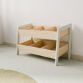 Modern Low Storage Shelf – Two-Level Kids' Organizer - Woodz