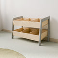 Modern Low Storage Shelf – Two-Level Kids' Organizer - Woodz