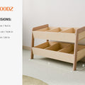 Modern Low Storage Shelf – Two-Level Kids' Organizer - Woodz