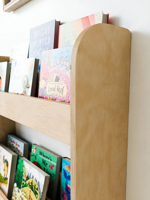 Montessori 2-Tier Wall-Mounted Bookshelf - Woodz