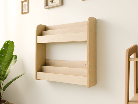 Montessori 2-Tier Wall-Mounted Bookshelf - Woodz