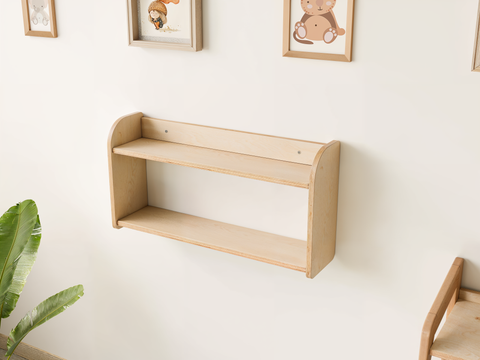 Montessori Wall Shelf — Wooden Wall-Mounted Storage - Woodz